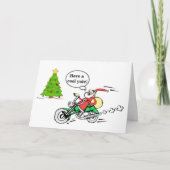 ユール（キリスト降誕祭）クールサンタバイクリスパーソナライズされたマス シーズンカード (正面)