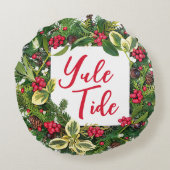 ユール（キリスト降誕祭）タイドラウンドクリスマス装飾用クッション ラウンドクッション (裏面)
