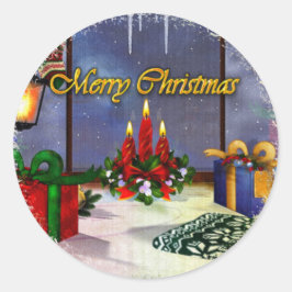 ユール（キリスト降誕祭）タイムリフレクションズホリデーアートギフト先生 ラウンドシール