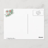 ユール(キリスト降誕祭)パインブランチヴィンテージアートポストカード ポストカード (裏面)