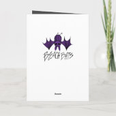 ユール(キリスト降誕祭)メリーこうもりホリデイグリーティングカード カード (裏面)