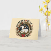 ユール（キリスト降誕祭）メリーヤギ カード (黄色い花)