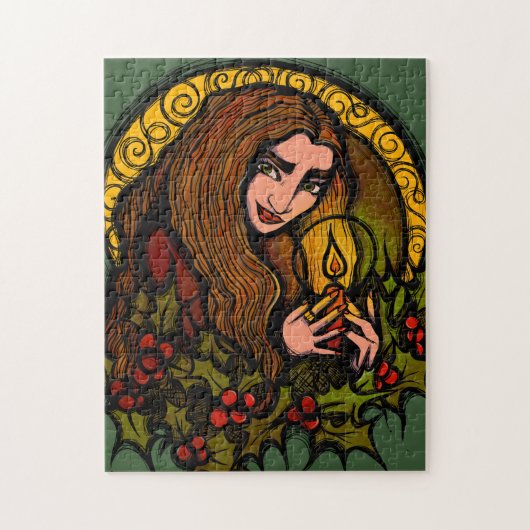 ユール（キリスト降誕祭）メリー魔女 ジグソーパズル (縦)