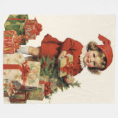 ユール（キリスト降誕祭）ラブザ過去クリスマスブランケット フリースブランケット (正面(横))