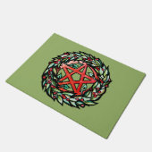 ユール（キリスト降誕祭）リース星形五角形パ異教のンタグラムホリデイ ドアマット (アングル)