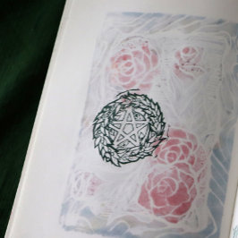 ユール（キリスト降誕祭）リース星形五角形パ異教のンタグラムホリデイ ラバースタンプ