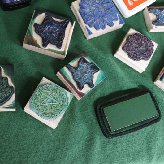 ユール（キリスト降誕祭）リース星形五角形パ異教のンタグラムホリデイ ラバースタンプ