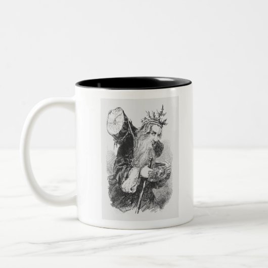 ユール（キリスト降誕祭）ログと父のクリスマス ツートーンマグカップ (左)