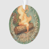 ユール(キリスト降誕祭)ログヴィンテージ冬至両面アクリル オーナメント (正面)