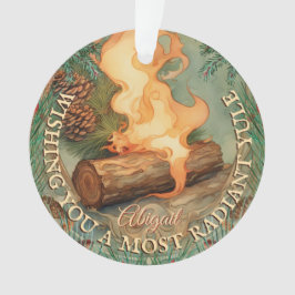 ユール（キリスト降誕祭）ログヴィンテージ冬至両面アクリル オーナメント