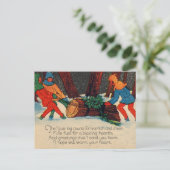 ユール（キリスト降誕祭）ログ シーズンポストカード (スタンド正面)