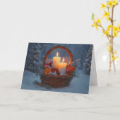 ユール（キリスト降誕祭）冬至つる植物 カード (黄色い花)