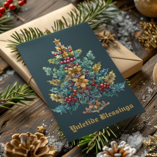 ユール(キリスト降誕祭)恵みウィンター至ホリデーカード シーズンカード