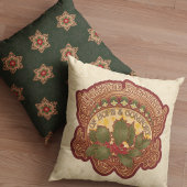 ユール(キリスト降誕祭)恵みホリーヴィンテージスタイルクリスマス クッション