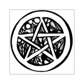 ユール（キリスト降誕祭）星形五角形-異教の冬の至記号 ラバースタンプ (インプリント)