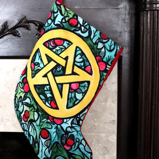 ユール（キリスト降誕祭）異教のペンタグラム スモールクリスマスストッキング