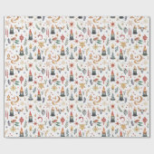 ユール(キリスト降誕祭)異教の,北欧,至,冬,クリスマス ラッピングペーパー (フラット)