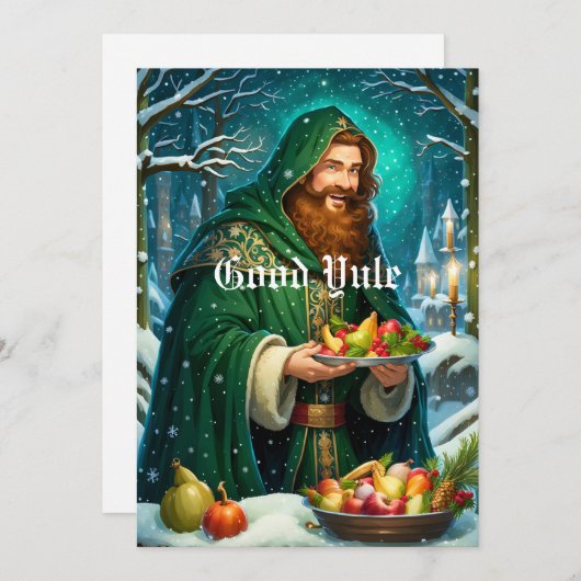 ユール(キリスト降誕祭)至アサト異教のルウィッカ信者ヘザーテンホリデー シーズンカード (正面/裏面)
