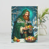 ユール（キリスト降誕祭）至アサト異教のルウィッカ信者ヘザーテンホリデー シーズンカード (スタンド正面)