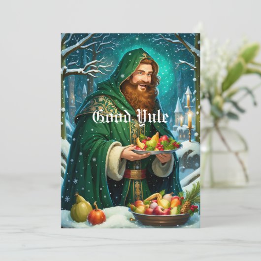 ユール（キリスト降誕祭）至アサト異教のルウィッカ信者ヘザーテンホリデー シーズンカード (スタンド正面)