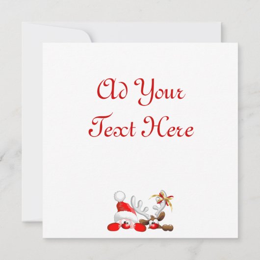 ユール・サンタとトナカイの漫画 カード (裏面)