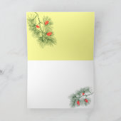 ユール・パイン・ブランチ ヴィンテージアート グリーティングカード シーズンカード (内部)