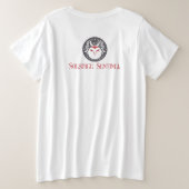 ユール・フクロウ プラスサイズTシャツ (デザイン裏面)