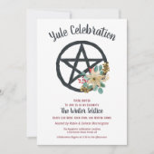 ユール・ポインセチア・ウィンター・ソルスティス・ペンタクル・スター 招待状 (正面)