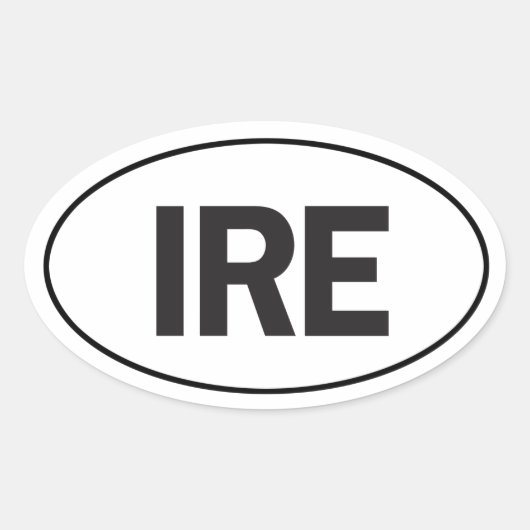 ユーロオーバルアイルランド車ステッカー 楕円形シール (正面)