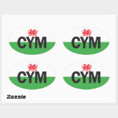 ユーロオーバルウェールズ車 楕円形シール (シート)