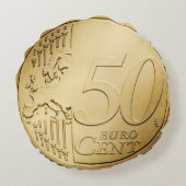 ユーロコイン装飾用クッション ラウンドクッション (裏面)