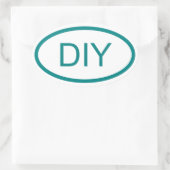 ユーロティール（緑がかった色）の作成スタイル 楕円形シール (バッグ)