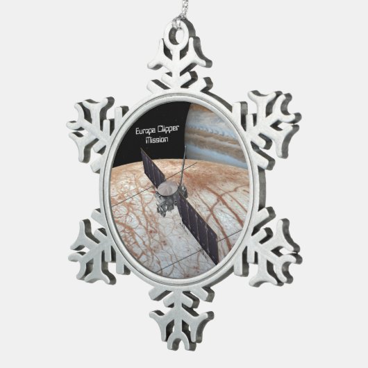 ユーロパクリッパー探査機 スノーフレークピューターオーナメント (右)