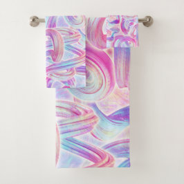 ユーロビートhoorave – ピンクとブルー： バスタオルセット