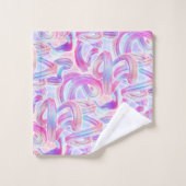 ユーロビートhoorave – ピンクとブルー： バスタオルセット (ウォッシュタオル)