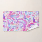 ユーロビートhoorave – ピンクとブルー： バスタオルセット (ハンドタオル)