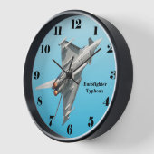 ユーロファイター台風の青い数字 壁時計 (傾斜)