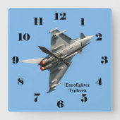 ユーロファイター台風ブルースカイ全数 スクエア壁時計 (正面)