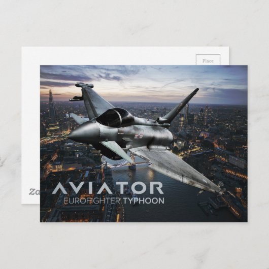 ユーロファイター台風戦闘機ジェット ポストカード (正面/裏面)
