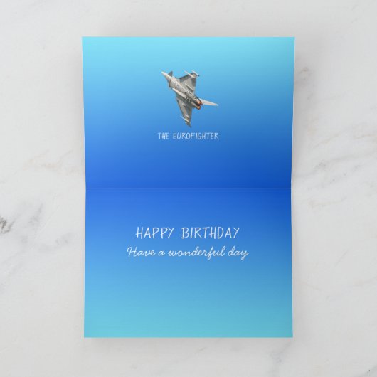 ユーロファイター台風誕生日 パーソナライズされた カード (内部)