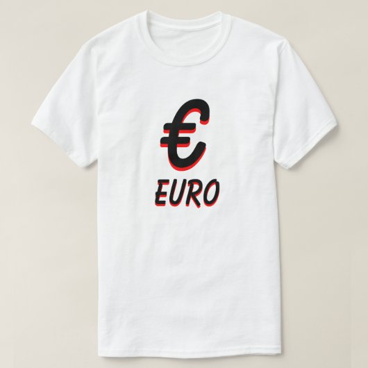€ユーロホワイト Tシャツ (デザイン正面)