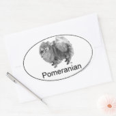 ユーロポメラニア犬 楕円形シール (封筒)