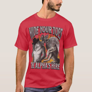 ユーローシェ・アルファはこちらへお隠しください ウェアウルフの面白いミーム ブー Tシャツ