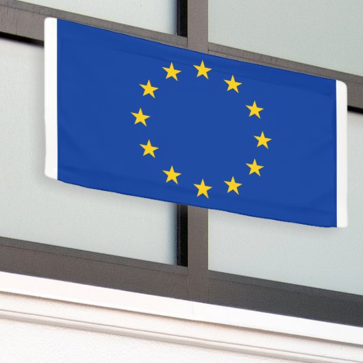 ユーロ圏の欧州国旗のカスタムバナー記号 横断幕 (ビルの外側)