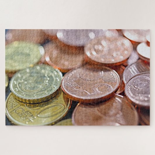 ユーロ硬貨と日差し ジグソーパズル (横)