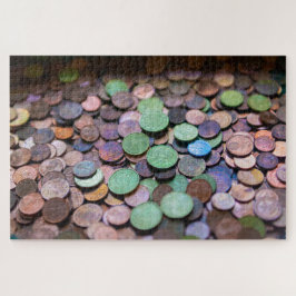 ユーロ硬貨の多い賽銭-難しい ジグソーパズル