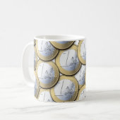 ユーロ硬貨マグ – 選択スタイルと色 コーヒーマグカップ (正面左)