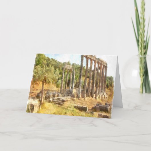 ユーロ落ちたモス遺跡、トゥルキエ水彩画 カード (正面)