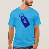 ユーロ記号付き青い価格タグ Tシャツ (正面)