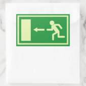 ユーロ非常事態出火口離れ標識 長方形シール (バッグ)